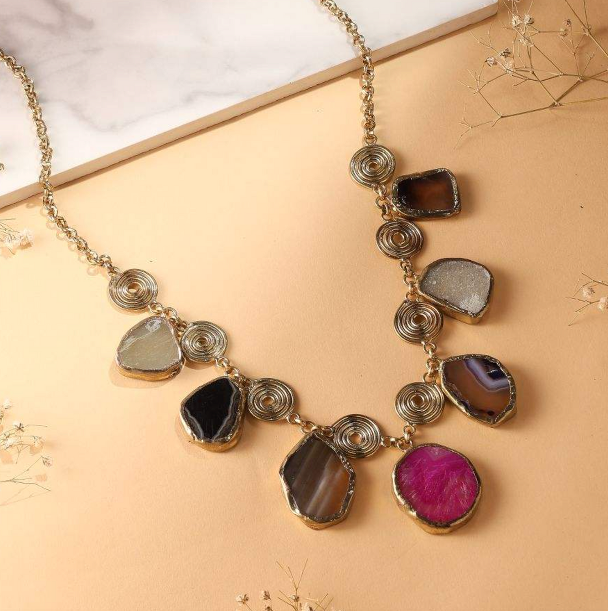 Boho Rainbow Muse – Multicolor Statement Necklace for Women