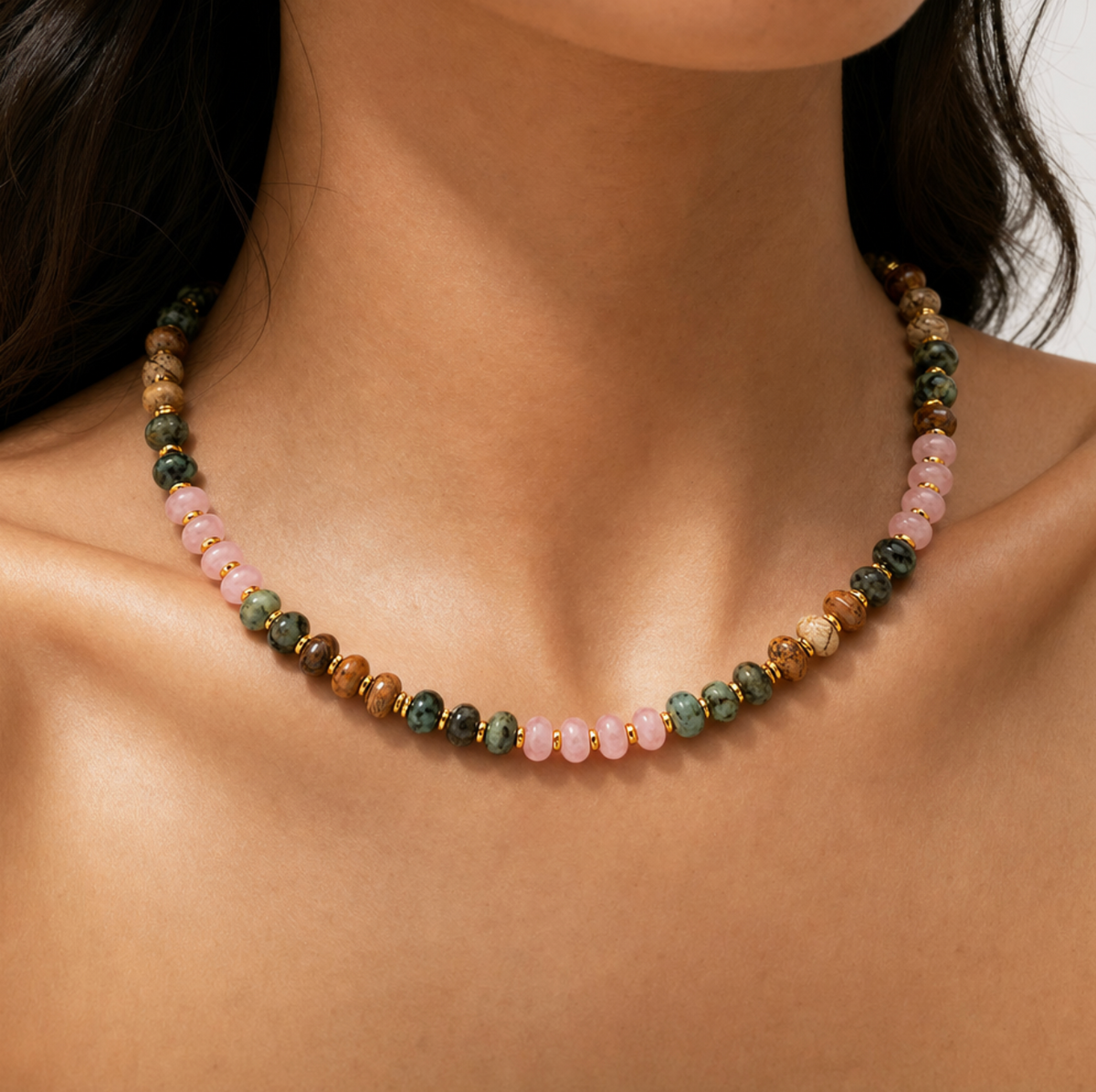 Earthy Boho – Earth-Tone Beaded Necklace