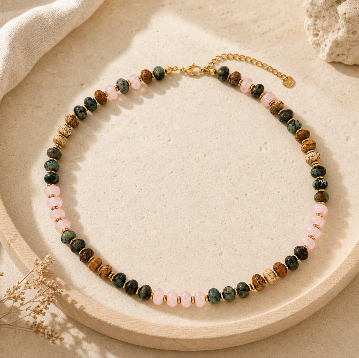 Earthy Boho – Earth-Tone Beaded Necklace